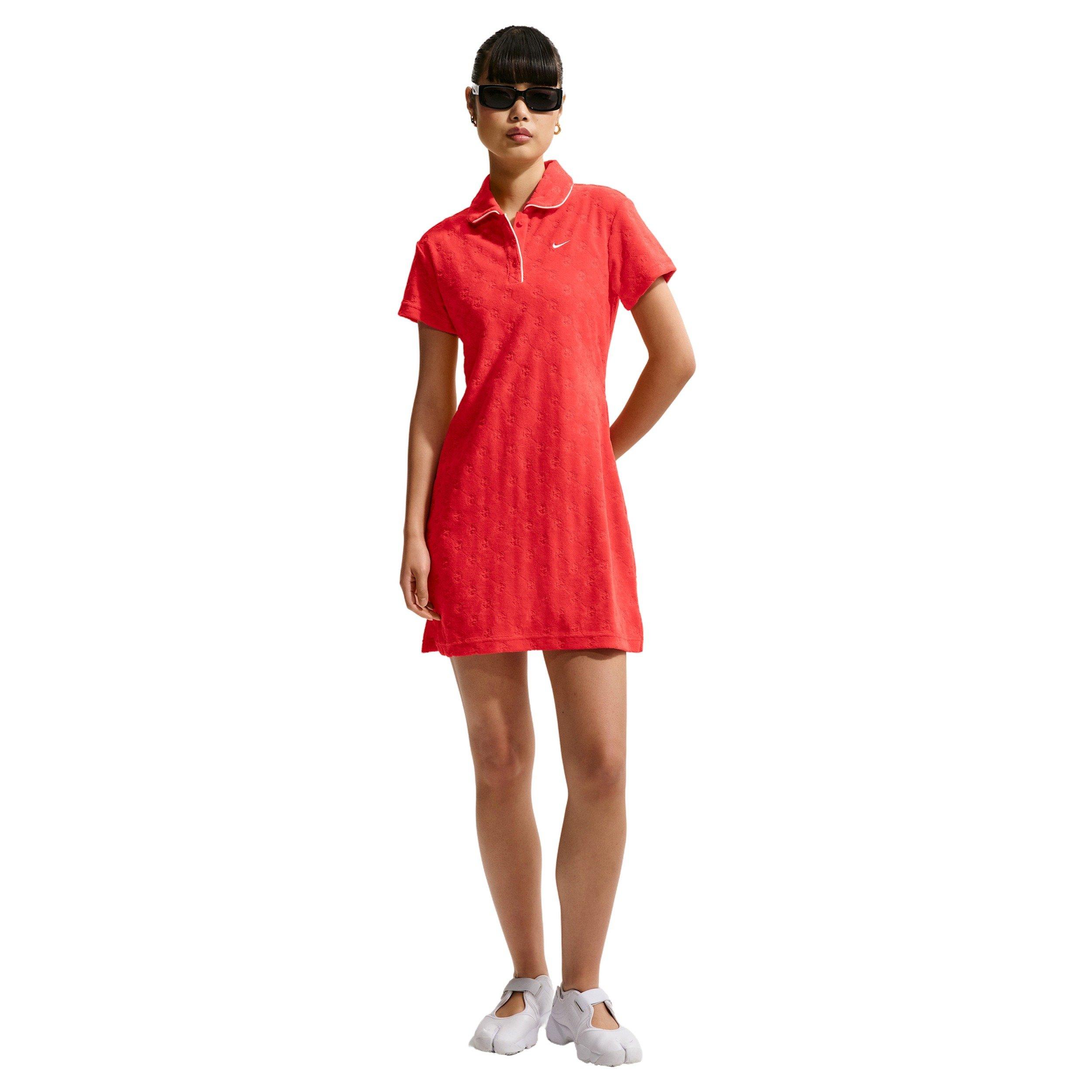 Nike Women's Sportswear Chill Terry Dress - CRIMSON